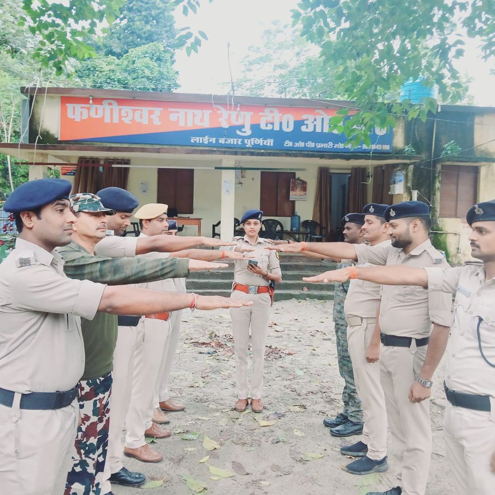 राष्ट्रीय एकता दिवस पर पुलिसकर्मियों ने ली शपथ:सरदार पटेल जयंती पर फणीश्वरनाथ रेणु टीओपी में हुआ कार्यक्रम