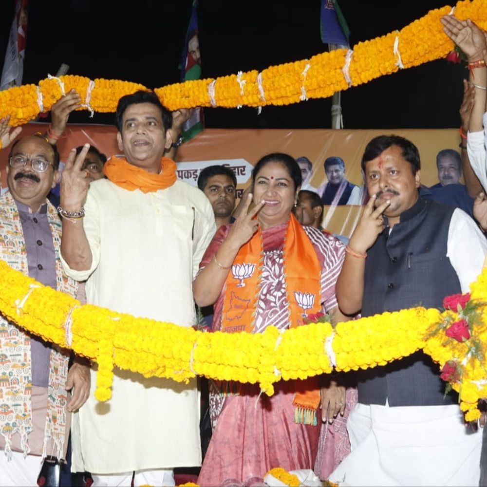 नितिन नवीन बोले, जल निकासी की समस्या खत्म होगी:पटना में भाजपा प्रत्याशी ने की जनसभा, रवि किशन और मनोज तिवारी भी रहे मौजूद