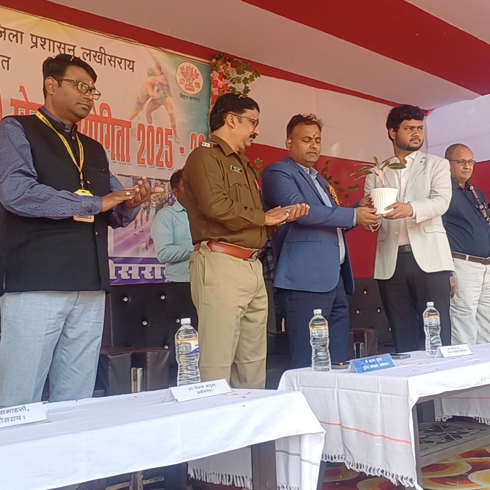 लखीसराय में स्टेट लेवल कबड्डी मुकाबलों की शुरुआत:3 दिन के कॉम्पटीशन में 9 प्रमंडलों की टीमें होंगी शामिल