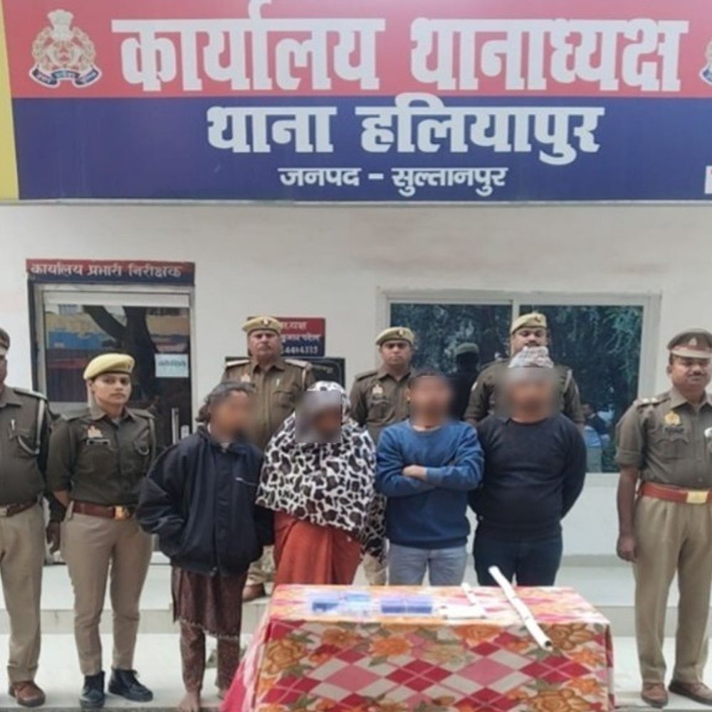अयोध्या पुलिस टीम पर हमला करने वाले पकड़े गए:सुल्तानपुर में महिला समेत 4 गिरफ्तार, सर्विस रिवाल्वर बरामद