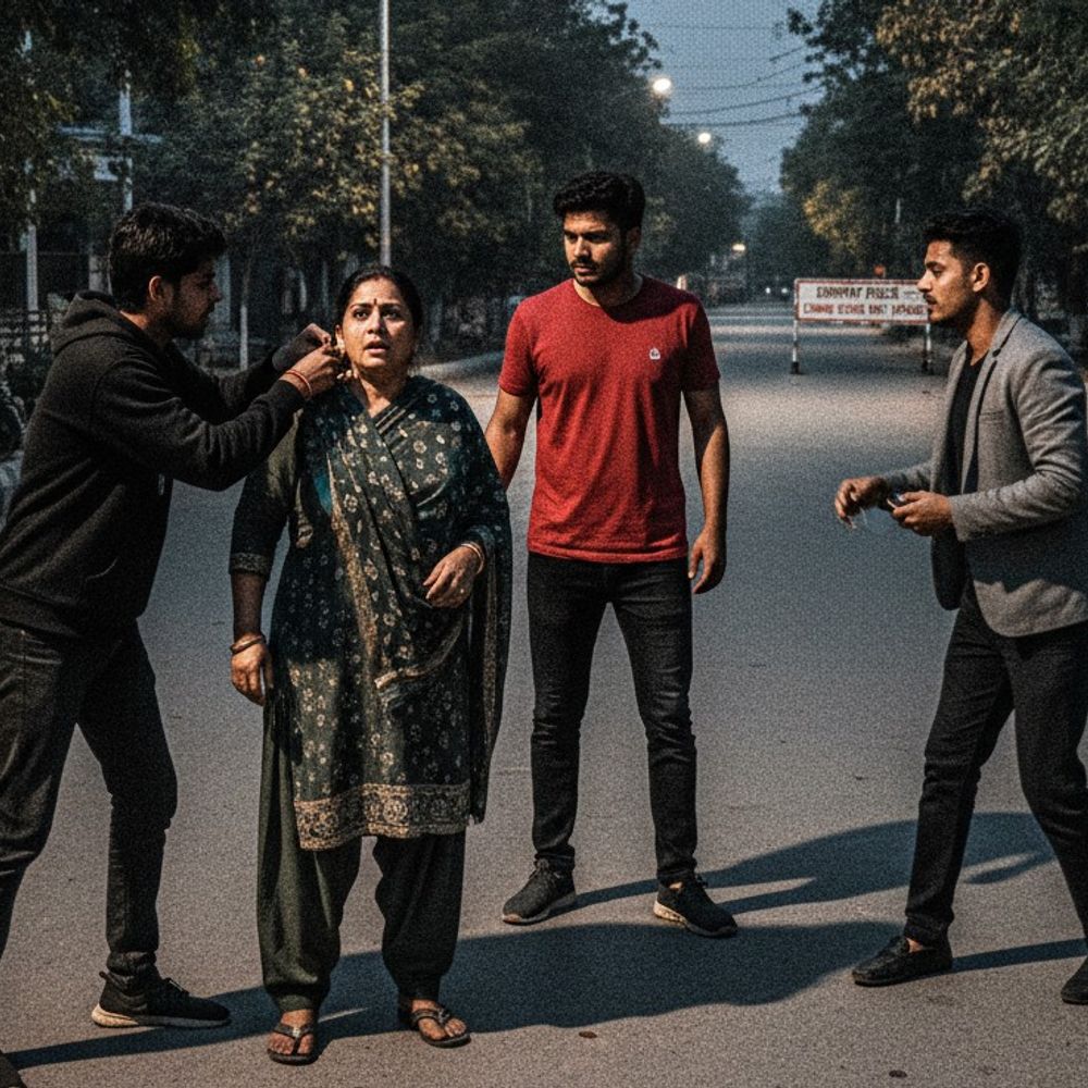 सोनीपत में रास्ता पूछने के बहाने महिला से लूट:गाड़ी में सवार होकर आए 3 युवक; बदमाशों ने कान से बाला तोड़ा