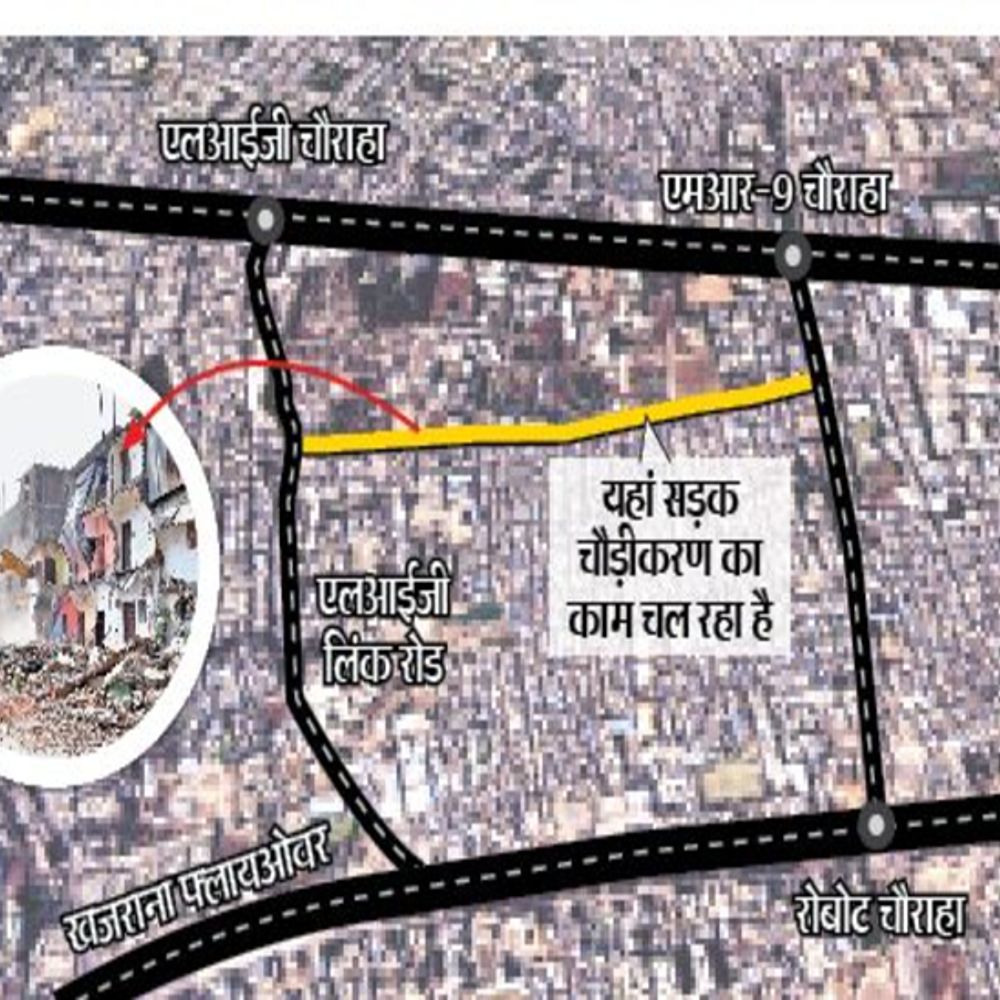 कार्रवाई:एमआर-9 से एलआईजी लिंक रोड के बीच मालवीय नगर से 100 बाधक निर्माण तोड़े