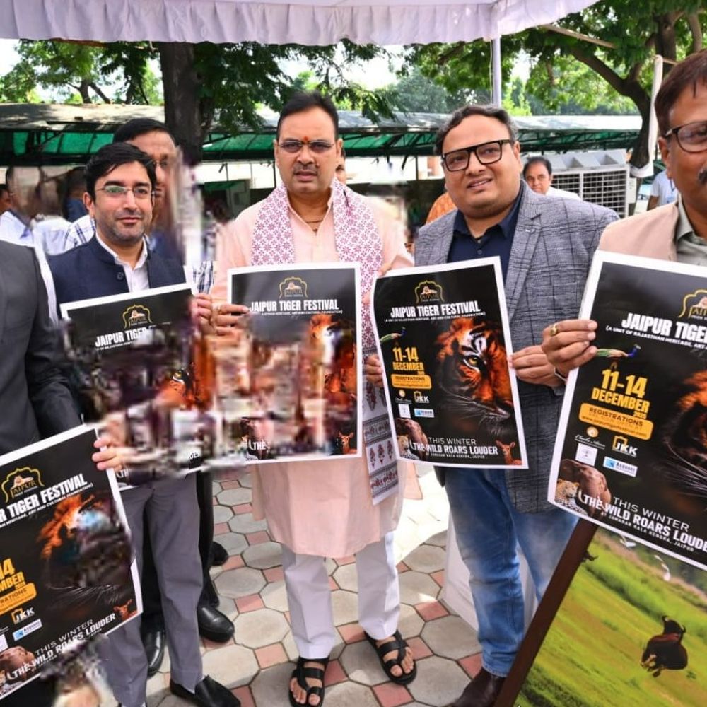 जेकेके में होगा जयपुर टाइगर फेस्टिवल का आयोजन:मुख्यमंत्री भजनलाल शर्मा ने किया फेस्ट के पोस्टर का विमोचन, 11 से 14 दिसंबर तक होगा आयोजित