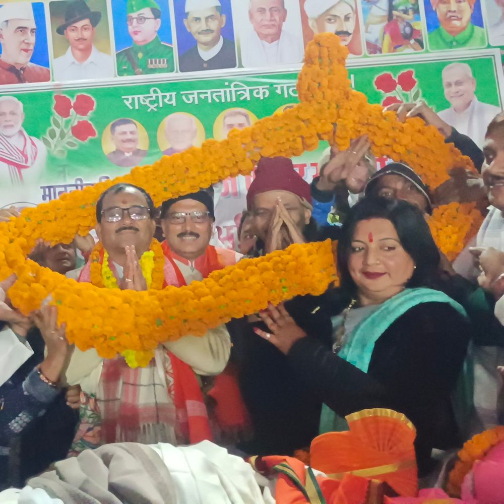 हसनपुर विधायक राजकुमार राय का नागरिक अभिनंदन:कार्यकर्ताओं से बोले – डबल इंजन की सरकार में तेज विकास का लाभ विधानसभा क्षेत्र को भी मिलेगा