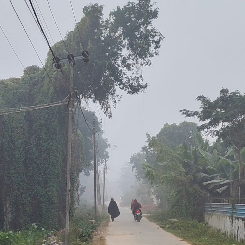 मधेपुरा में घना कुहासा, वाहनों की रफ्तार हुई धीमी:अगले 3 दिनों में तापमान गिरने की संभावना, पछुआ हवा से बढ़ेगी कनकनी