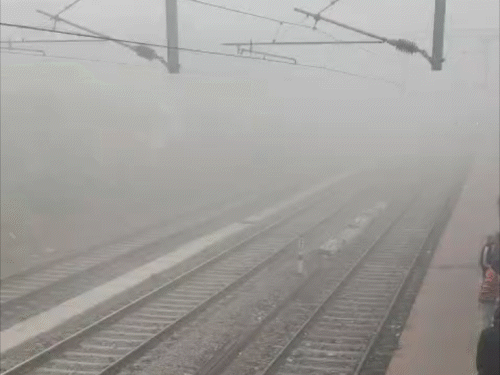 भागलपुर में घना कोहरा, जनजीवन प्रभावित:ट्रेन की रफ्तार धीमी, न्यूनतम तापमान 12 डिग्री सेल्सियस; ‘खराब श्रेणी’ में AQI