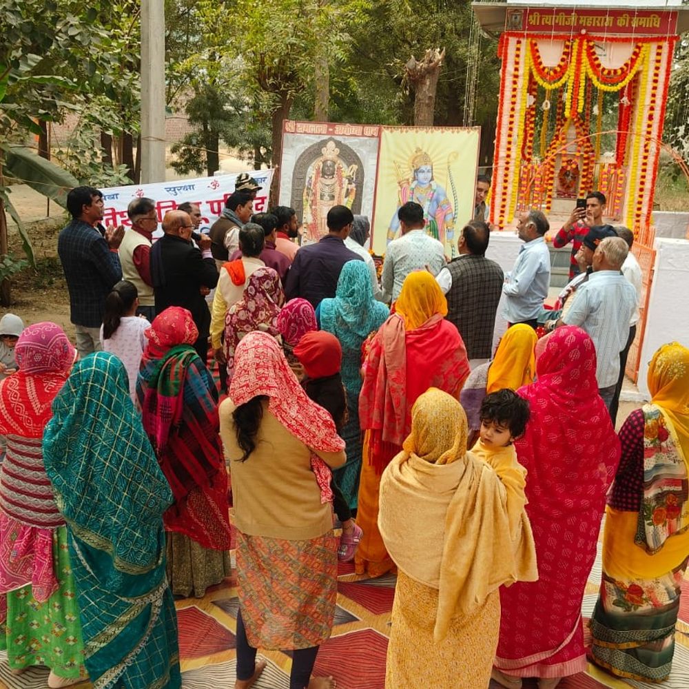 रामलला की प्राण-प्रतिष्ठा की दूसरी वर्षगांठ, लगे जय-श्रीराम के नारे:संतों ने राम के आदर्शों को अपनाने का दिया संदेश; VHP की ओर से नागौर में आयोजन