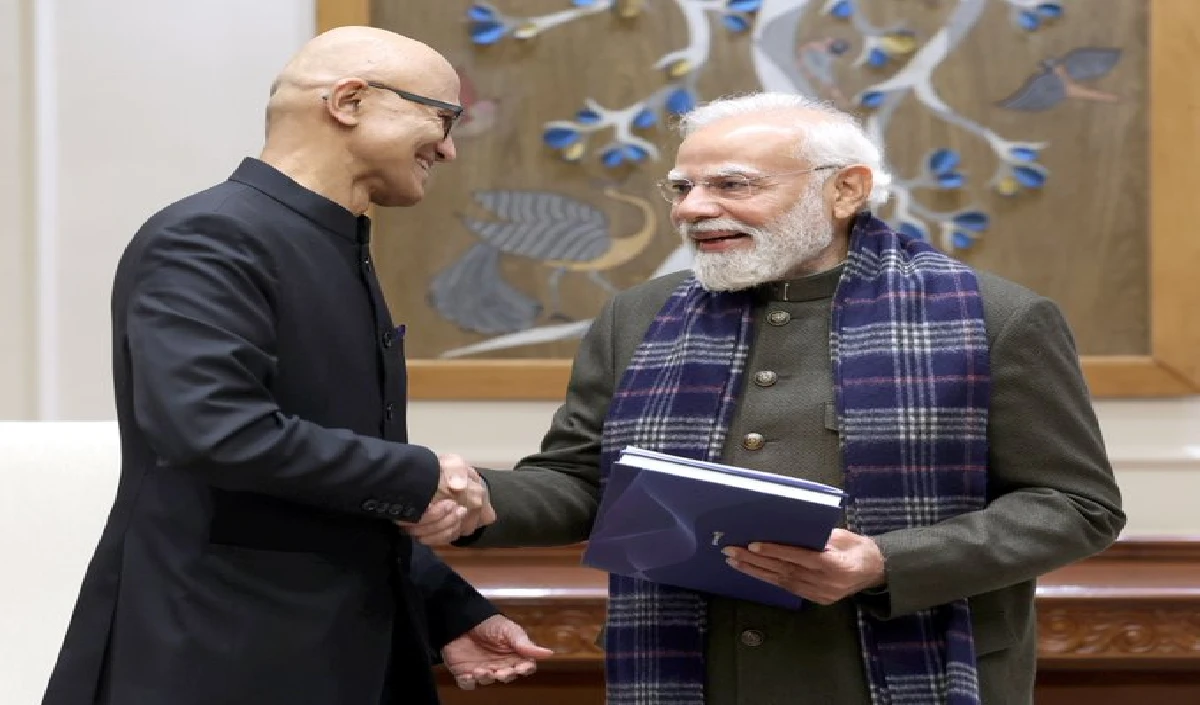 Microsoft करेगा 1.57 लाख करोड़ का बड़ा निवेश, भारत में बनेगा AI हब, PM मोदी से मिले नडेला का ऐलान