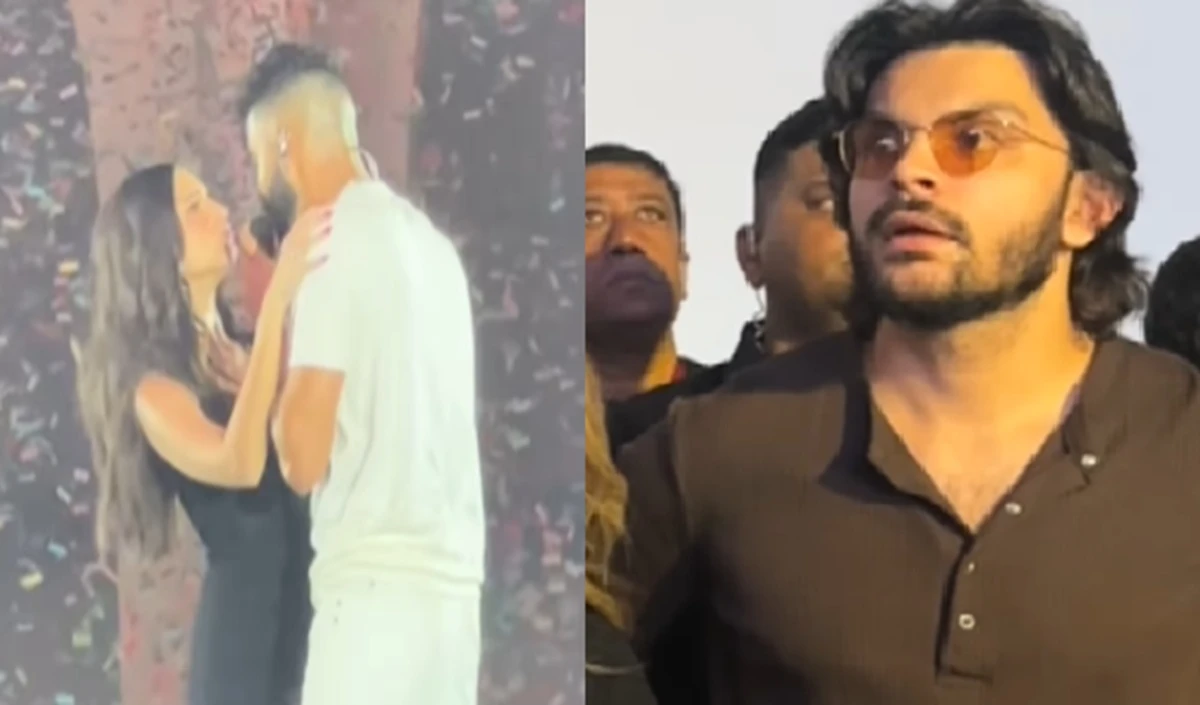 सिंगर AP Dhillon ने तारा सुतारिया को मंच पर किया KISS! ब्वॉयफ्रेंड वीर पहाड़िया के चेहरे के भाव ने सोशल मीडिया पर मचाई हलचल