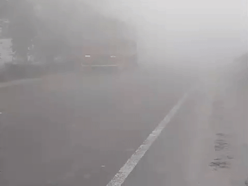 झज्जर में कोहरे से जन जीवन पर असर:ठंड बढ़ने से लोगों की बढ़ी ठिठूरन, वाहनों के पहिए हुए धीमे