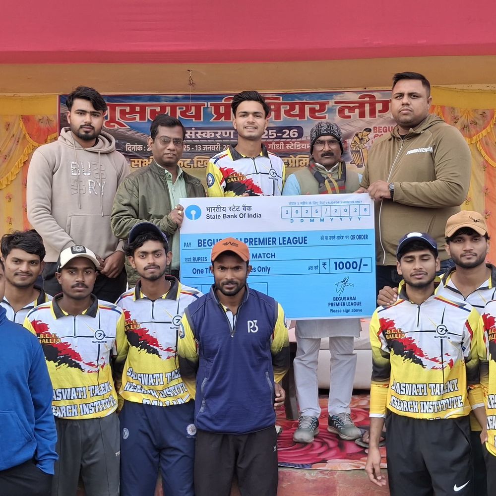 BPL में बलिया ब्लास्टर्स ने तेघड़ा टाइटंस को हराया:टॉस जीतकर पहले बल्लेबाजी की थी; ओमकार बनें ‘मैन ऑफ द मैच’