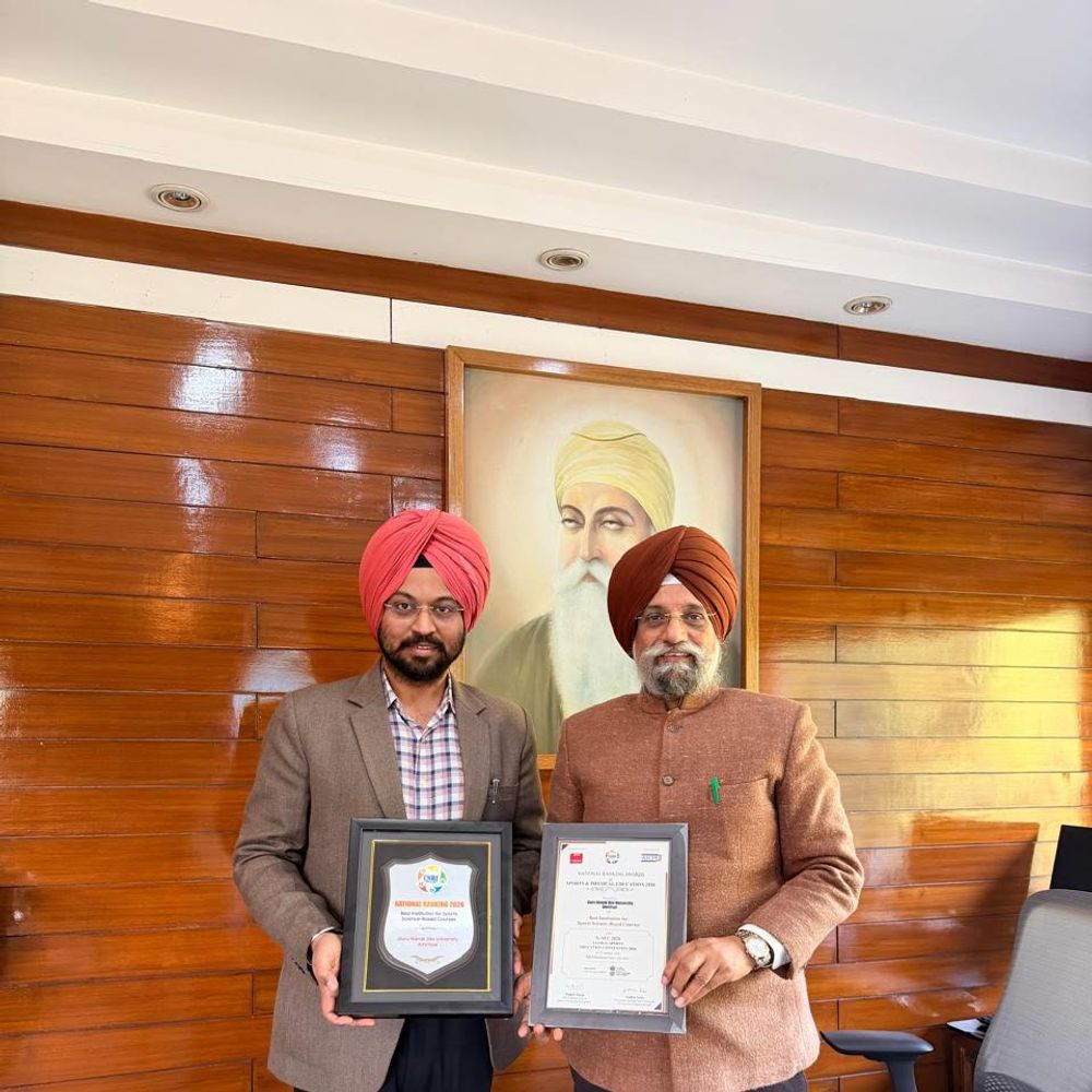 जीएनडीयू खेल विज्ञान विभाग को राष्ट्रीय सम्मान