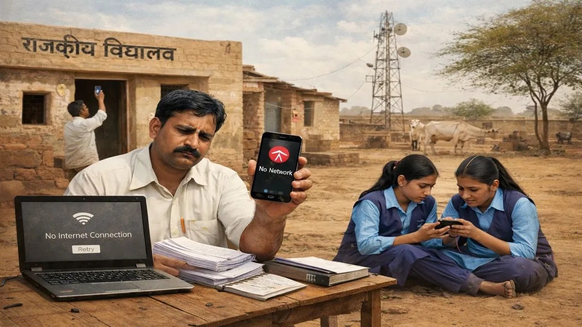 पोकरण : डिजिटल युग में भी स्कूल कागजों में ही ऑनलाइन