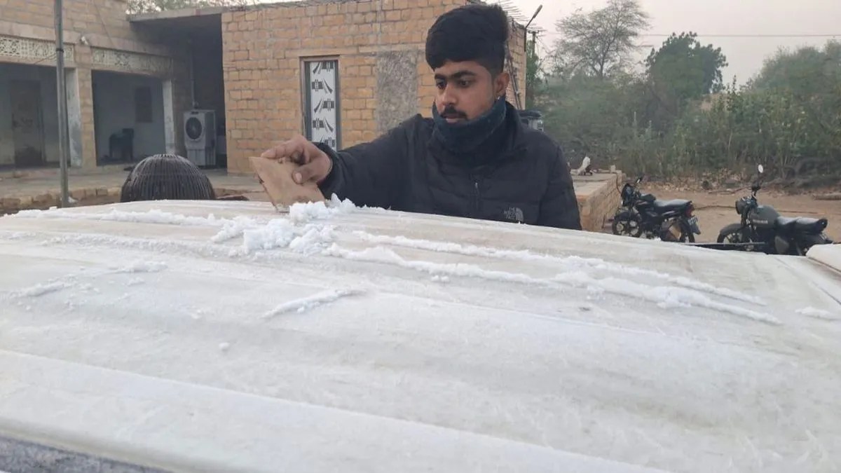 जैसाण पर ढीली नहीं हो रही जाड़े की जकड़…चांधन, मोहनगढ़ और रामगढ़ क्षेत्रों में बर्फ की परत जमी