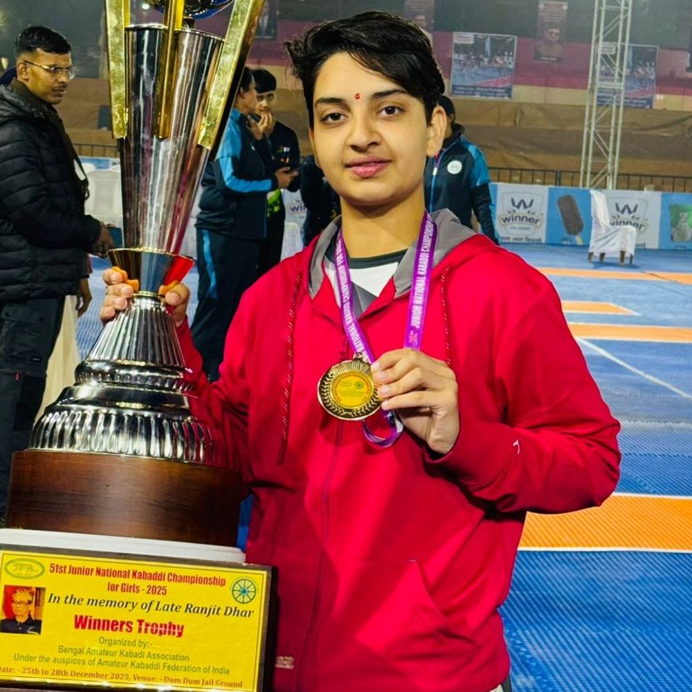 हरियाणा ने 51वीं नेशनल जूनियर महिला कबड्डी में जीता गोल्ड:पानीपत की हिमांशी जागलान के प्रदर्शन ने दिलाई जीत; नौल्था में मनाई खुशी