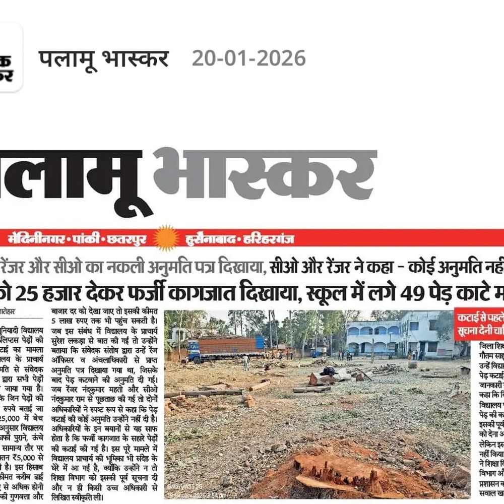 स्कूल से 49 यूकेलिप्टस पेड़ों की कटाई मामले में केस दर्ज