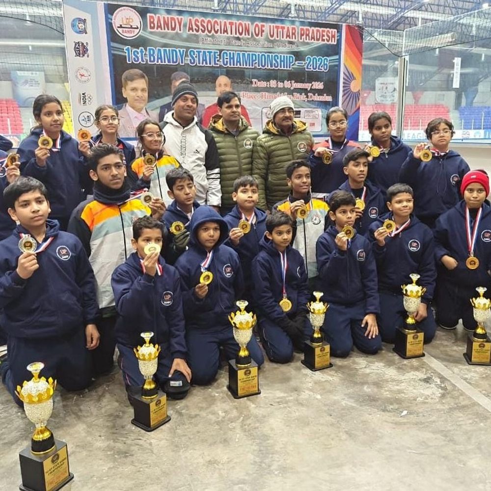 लखनऊ ने पहली यूपी बैंडी चैंपियनशिप जीती:अंडर-14 बालक-बालिका दोनों वर्गों में बने चैंपियन