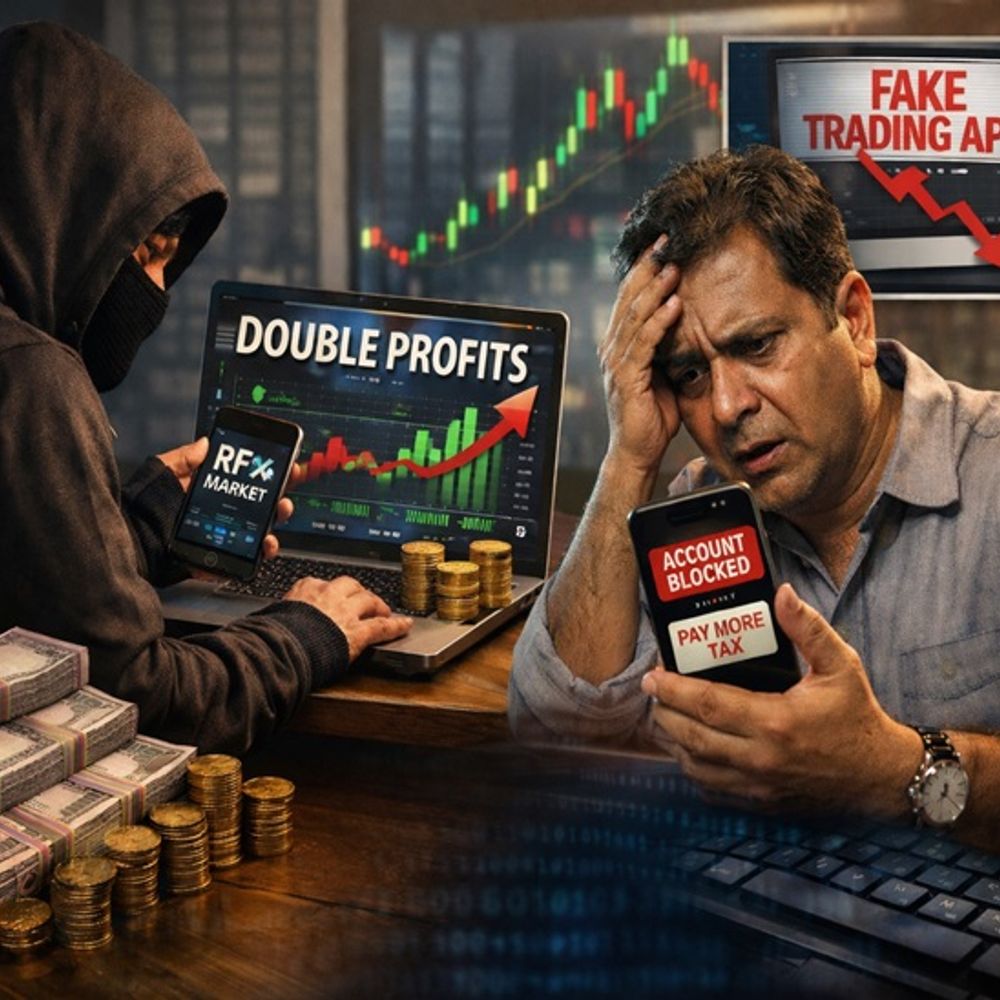 फरीदाबाद में कारोबारी से 4 करोड़ की ठगी:फर्जी ट्रेडिंग प्लेटफॉर्म के जरिए निवेश कराई रकम, शेयर मार्किट में मोटे मुनाफे का लालच दिया