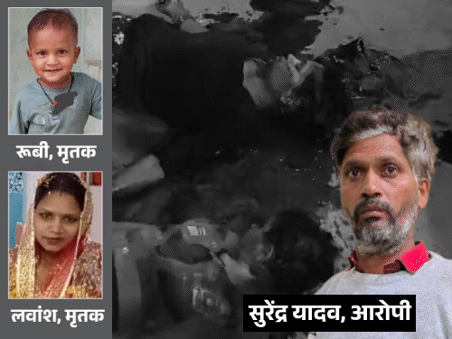 मां-बेटे की हत्या करने वाले को 1 किमी. दौड़ाकर पकड़ा:आरोपी बोला- पत्नी से खाना मांगा तो गाली देने लगी; इसलिए मार डाला