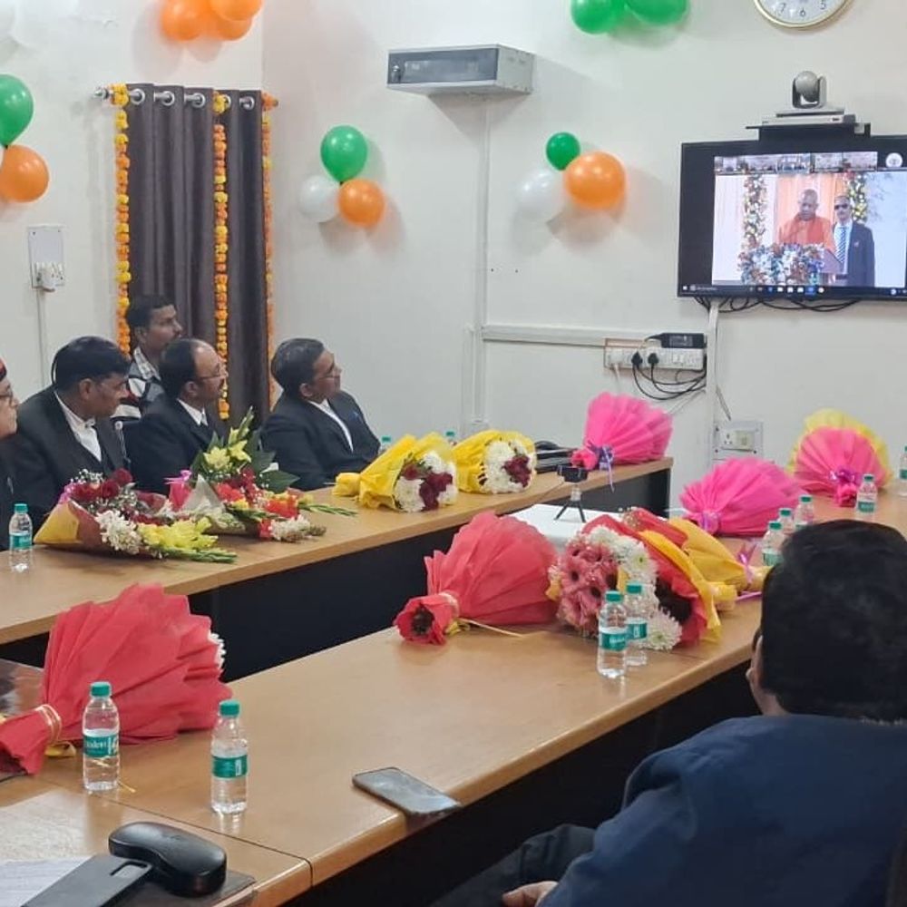 अमेठी दीवानी न्यायालय का शिलान्यास हुआ:सीएम योगी और सीजेआई ने चंदौली से किया वर्चुअल शुभारंभ