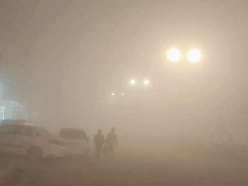 गोरखपुर में घने कोहरे का कहर:10 मीटर तक सिमटी विजिबिलिटी, गलन ने बढ़ाई ठिठुरन, 4 फ्लाइट, 15 ट्रेनें लेट