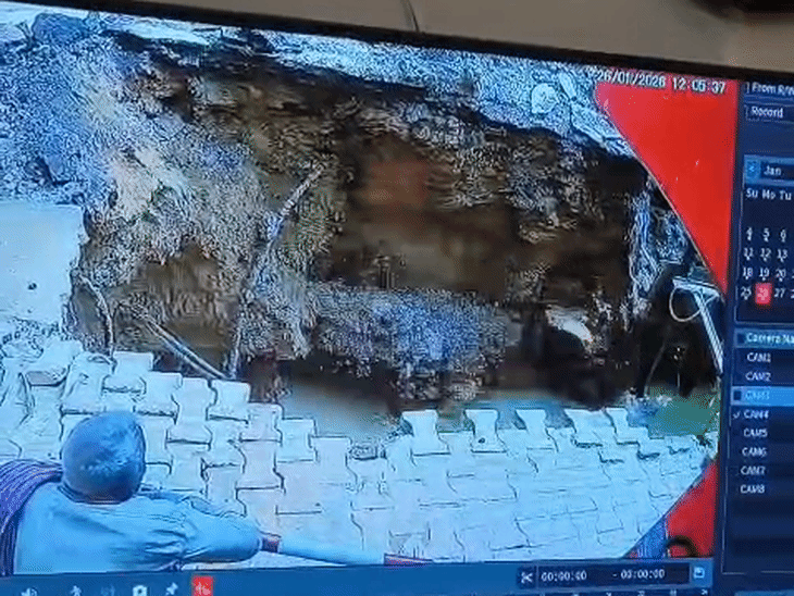 कानपुर में एक करोड़ से बना बृहमनगर चौराहा धंस रहा:भाजपा पार्षद बोले- हम सब भगवान भरोसे, 7 दिन में दो जगह की सड़क धंसी