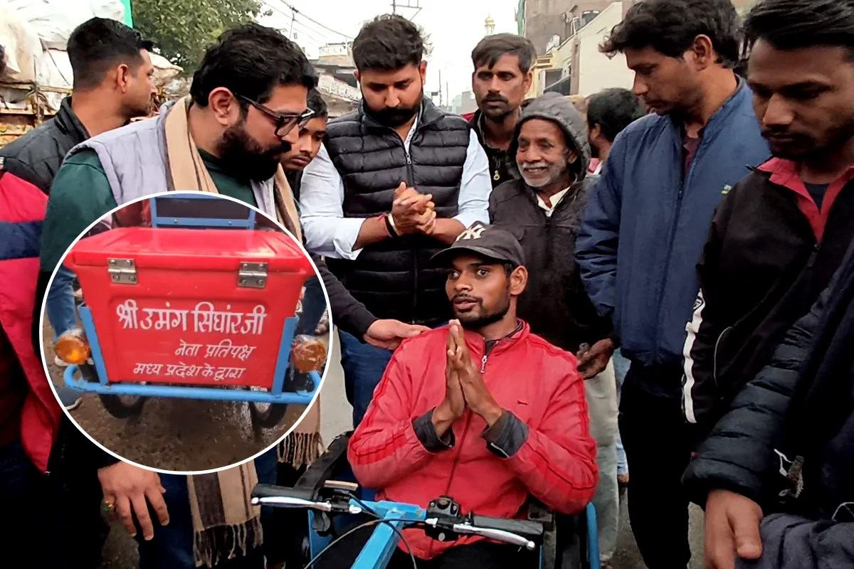 दिव्यांग शख्स ने केंद्रीय मंत्री सिंधिया से लगाई थी बैटरी वाली ट्राई साइकिल की गुहार, उमंग सिंघार ने दिला दी