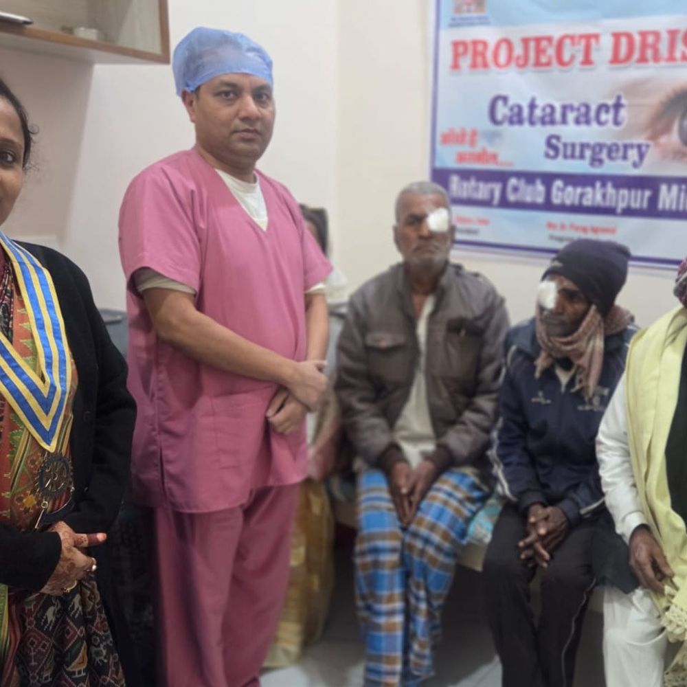 गोरखपुर के रोटरी क्लब मिडटाउन की पहल:40 लोगों की आंखों में लौटी रोशनी, ‘प्रोजेक्ट दृष्टि’ के तहत कराया मोतियाबिंद ऑपरेशन