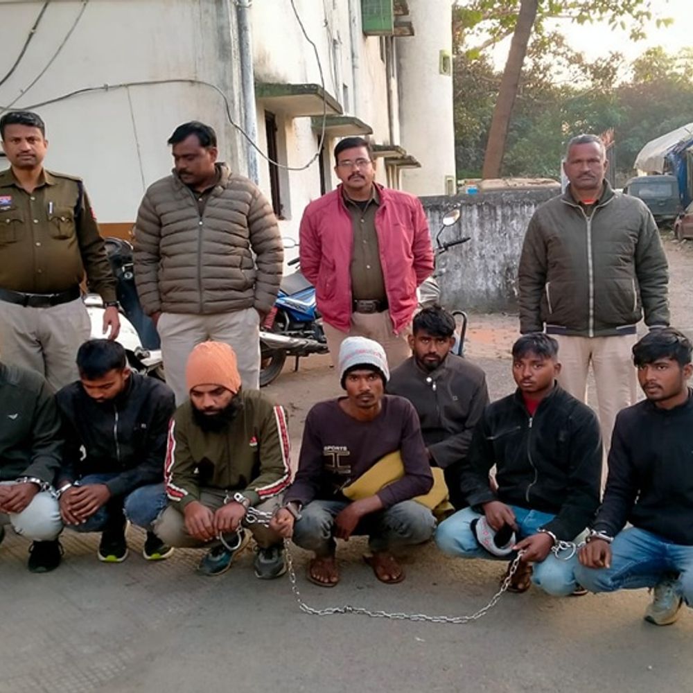 झारखंड से आए मवेशी चोर गिरोह के 7 गिरफ्तार:पिकअप लेकर सरगुजा आए थे मवेशी चोरी करने, कार व चार मवेशी जब्त