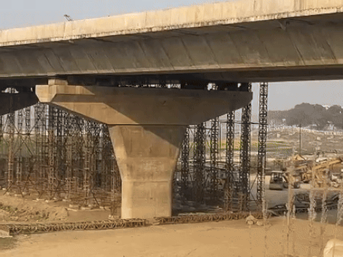 980 करोड़ का सिक्स लेन एलिवेटेड ब्रिज का VIDEO:प्रयागराज मे देश का दूसरा सबसे लंबा पुल, जून 2026 में होगा चालू