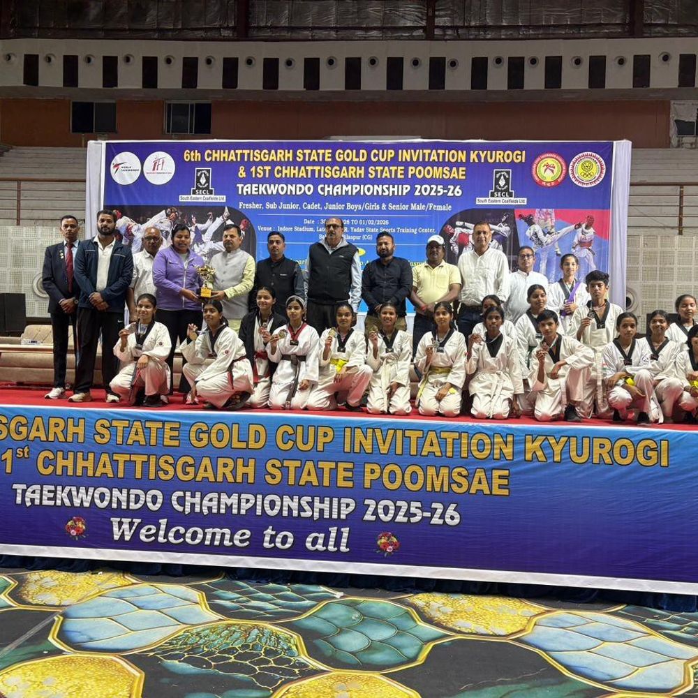 कोरबा ने राज्य स्तरीय ताइक्वांडो में 15 पदक जीते:18 जिलों में चौथा स्थान प्राप्त कर जिले को गौरवान्वित किया