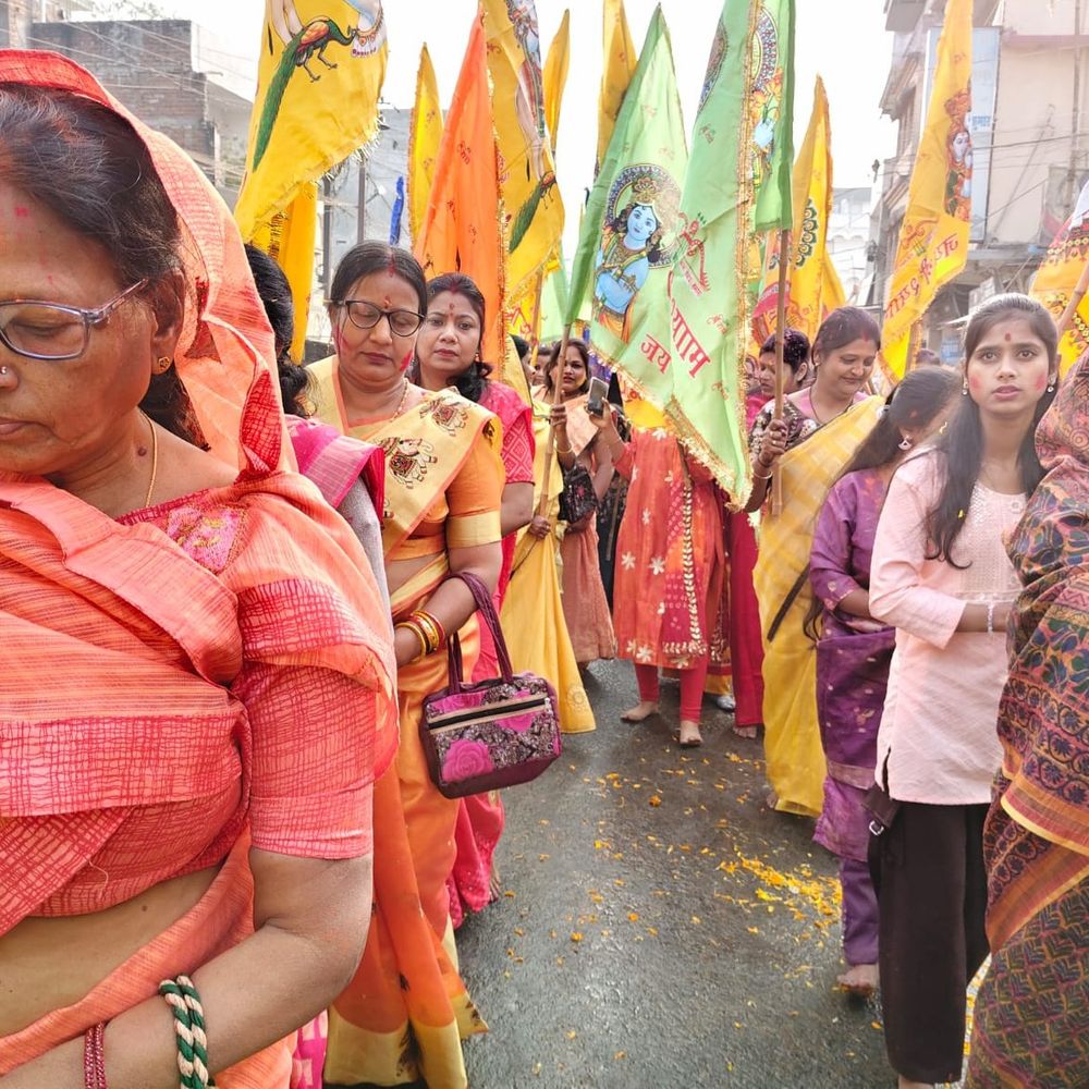 सहरसा में फागुन एकादशी पर भव्य निशान यात्रा:1000 श्रद्धालु हुए शामिल, आज होगा अलौकिक श्रृंगार और फूलों की होली