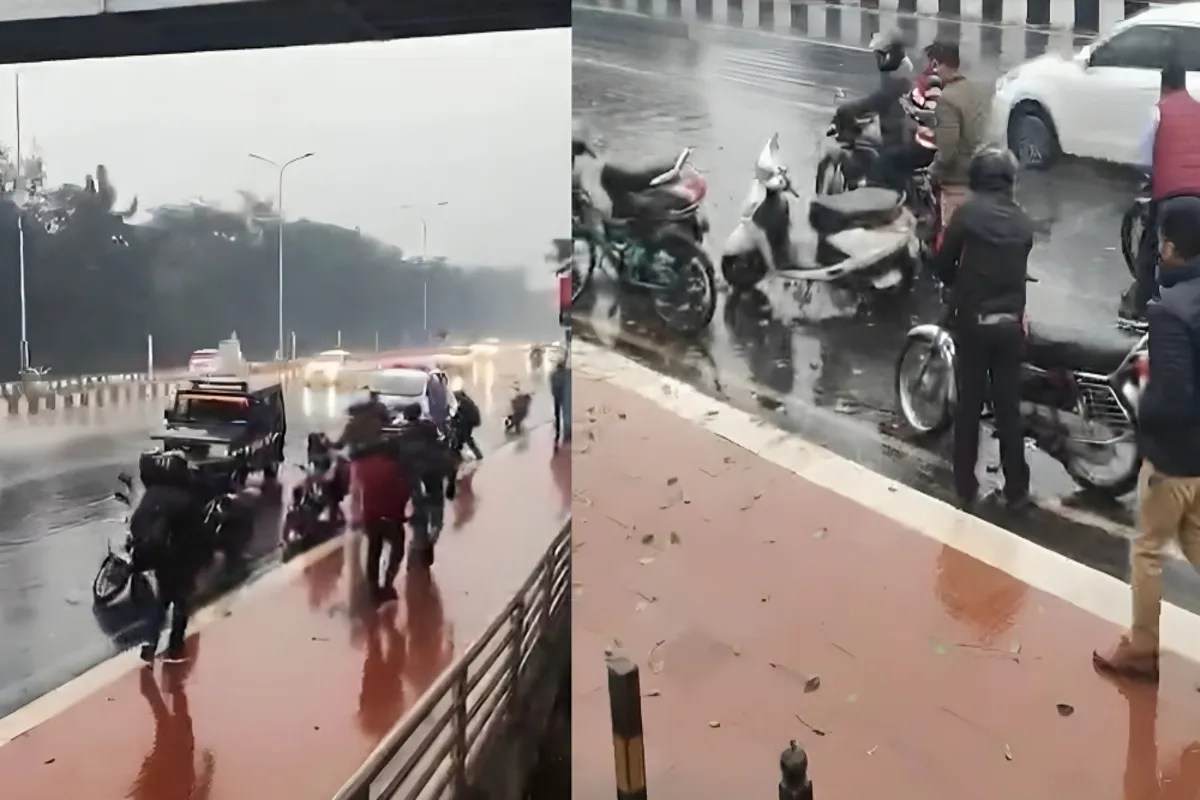 बारिश से बचते बाइक सवारों का चालान, वायरल वीडियो के बाद पुलिस की कार्यशैली पर सवाल