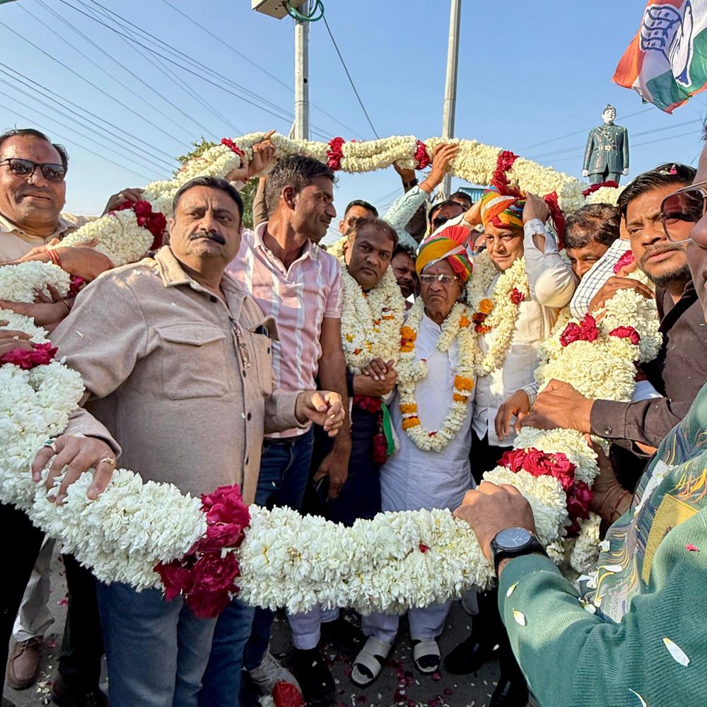 ब्यावर में कांग्रेस के नवनियुक्त ब्लॉक अध्यक्ष का भव्य स्वागत:संगठन की एकजुटता और मजबूती का दिया संदेश