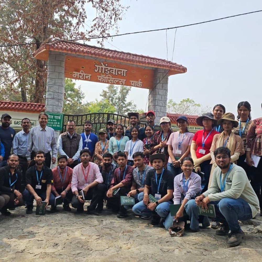 मनेन्द्रगढ़ फॉसिल्स पार्क पहुंचा विश्वविद्यालय का दल:29 करोड़ वर्ष पुराने समुद्री जीवाश्मों का किया अध्ययन