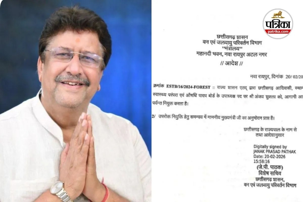 CG Govt Update: राज्य वनौषधि पादप बोर्ड में साय सरकार की नई नियुक्ति, BJP नेता को दी बड़ी जिम्मेदारी