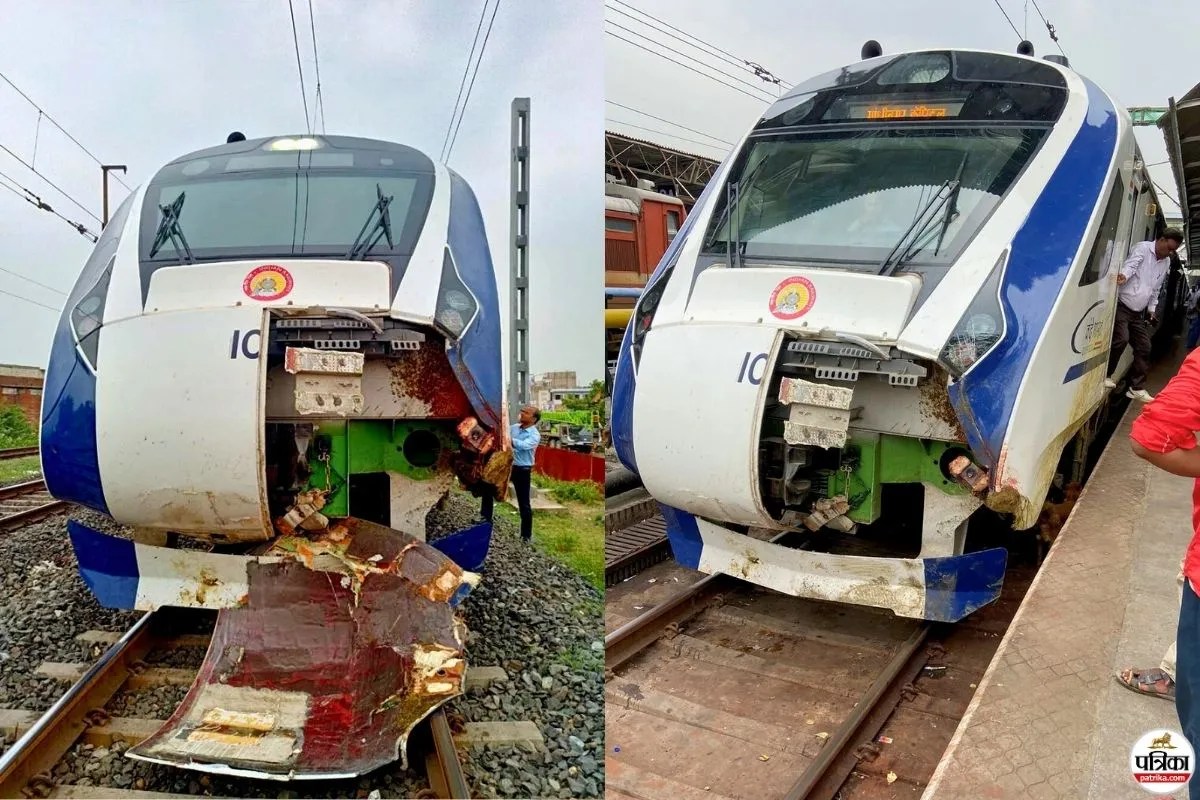 वंदे भारत एक्सप्रेस के साथ बड़ा हादसा, भैंसों के झुंड से हुई टक्कर, 3 घंटे तक यातायात ठप