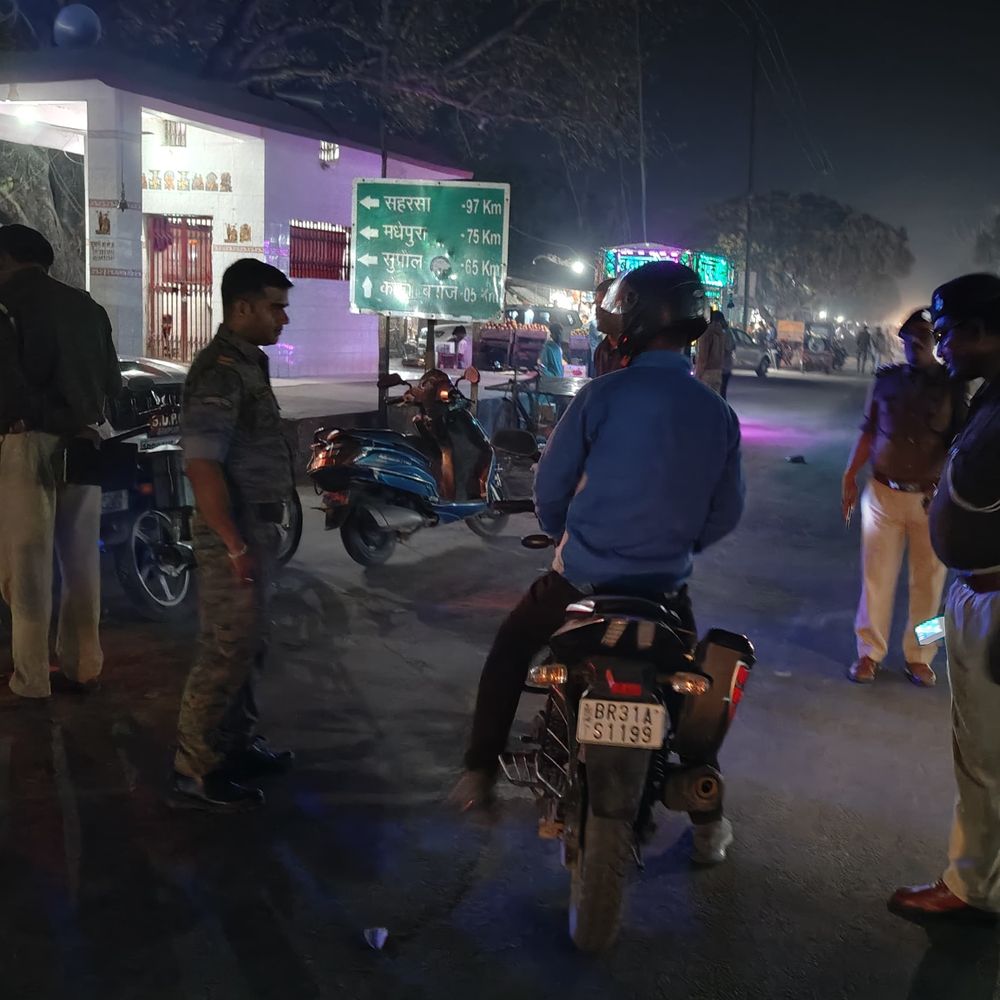 होली पर सीमावर्ती क्षेत्र में सुरक्षा कड़ी:भीमनगर में वाहन जांच, 2000 रुपये जुर्माना वसूला