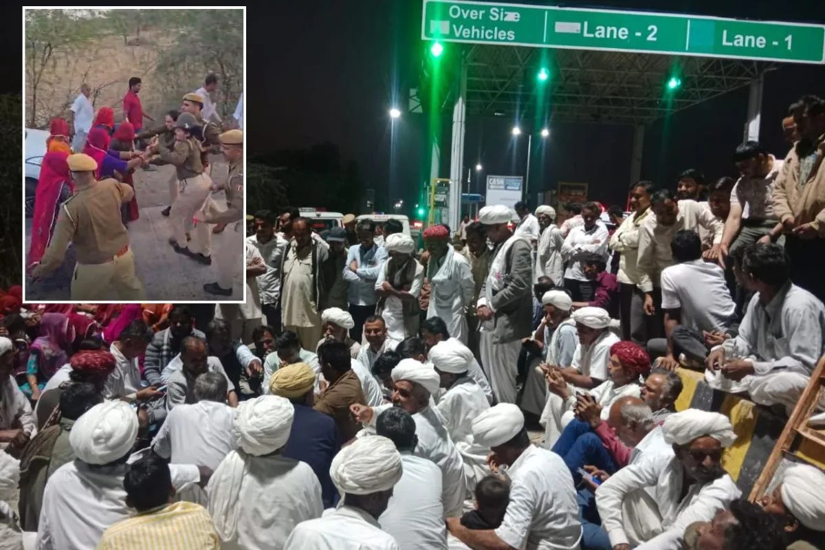 बाड़मेर में मुआवजे को लेकर भड़के किसान, ट्रैक्टरों का काफिला रोका, पुलिसकर्मियों-महिलाओं में धक्का-मुक्की