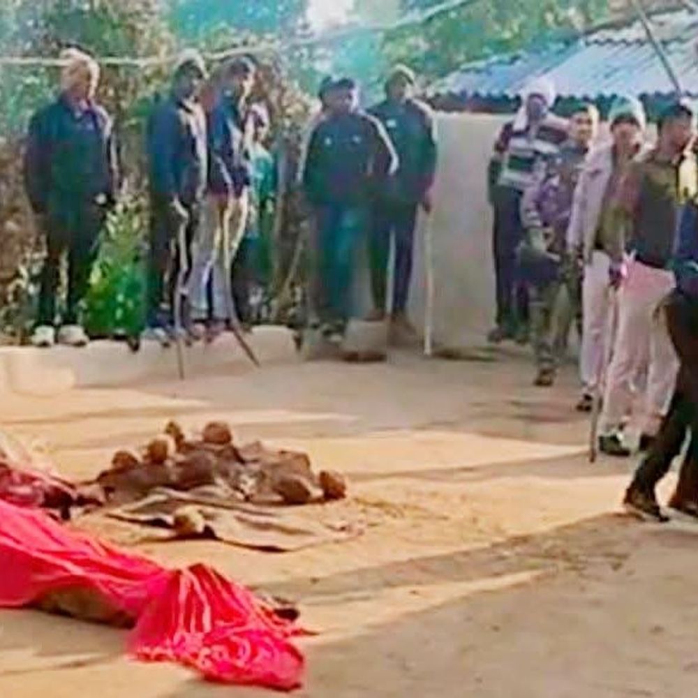 सिंगरौली में युवक ने हथियार से दो लोगों की हत्या:शवों के सिर धड़ से अलग किया; बचाव में आए दो अन्य लोगों पर भी हमला