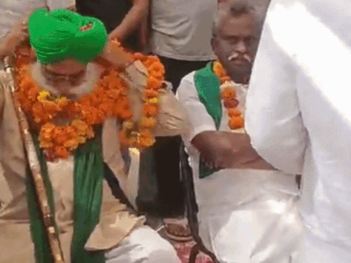 नूंह पहुंचे किसान नेता जगजीत सिंह दल्लेवाल:नौ गांवों के धरने को दिया समर्थन; मुआवजे की मांग पर सरकार से जंग