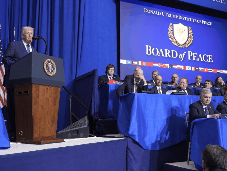 ट्रम्प की ‘बोर्ड ऑफ पीस’ मीटिंग में भारत शामिल हुआ:गाजा के लिए ₹1.5 लाख करोड़ के राहत पैकेज का ऐलान; 50 देशों के प्रतिनिधि पहुंचे