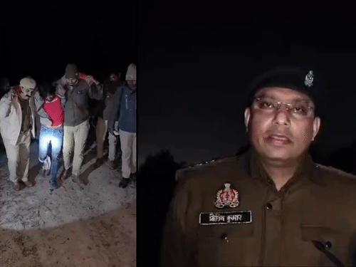 मुठभेड़ के दौरान दो बदमाशों के पैर में लगी गोली:मुठभेड़ में घायल हुए बदमाश बोले- गलती हो गई सर अब कभी नहीं करेंगे