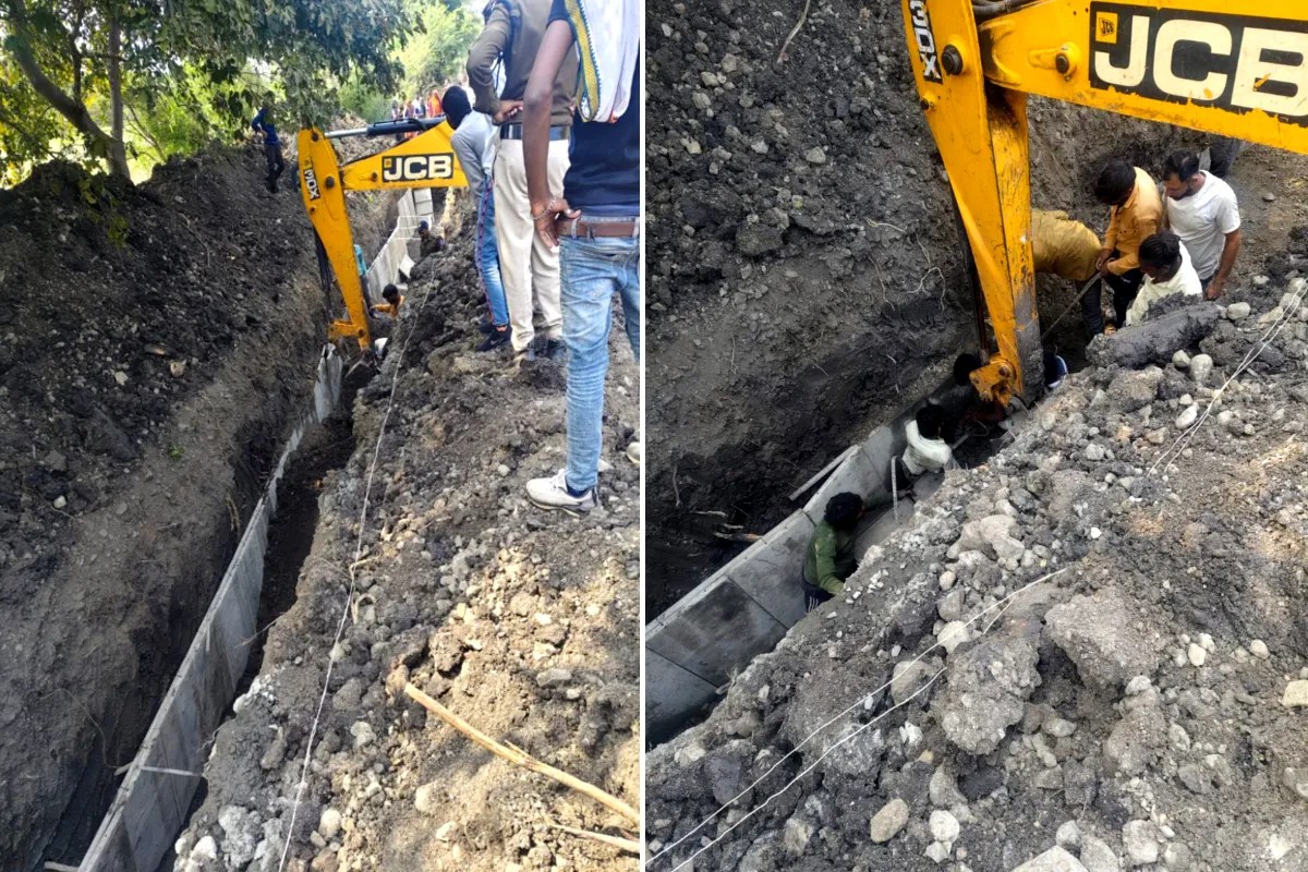 नाली निर्माण के दौरान बड़ा हादसा, दीवार धंसने 2 मजदूर मलबे में दबे, एक की मौत दूसरा घायल