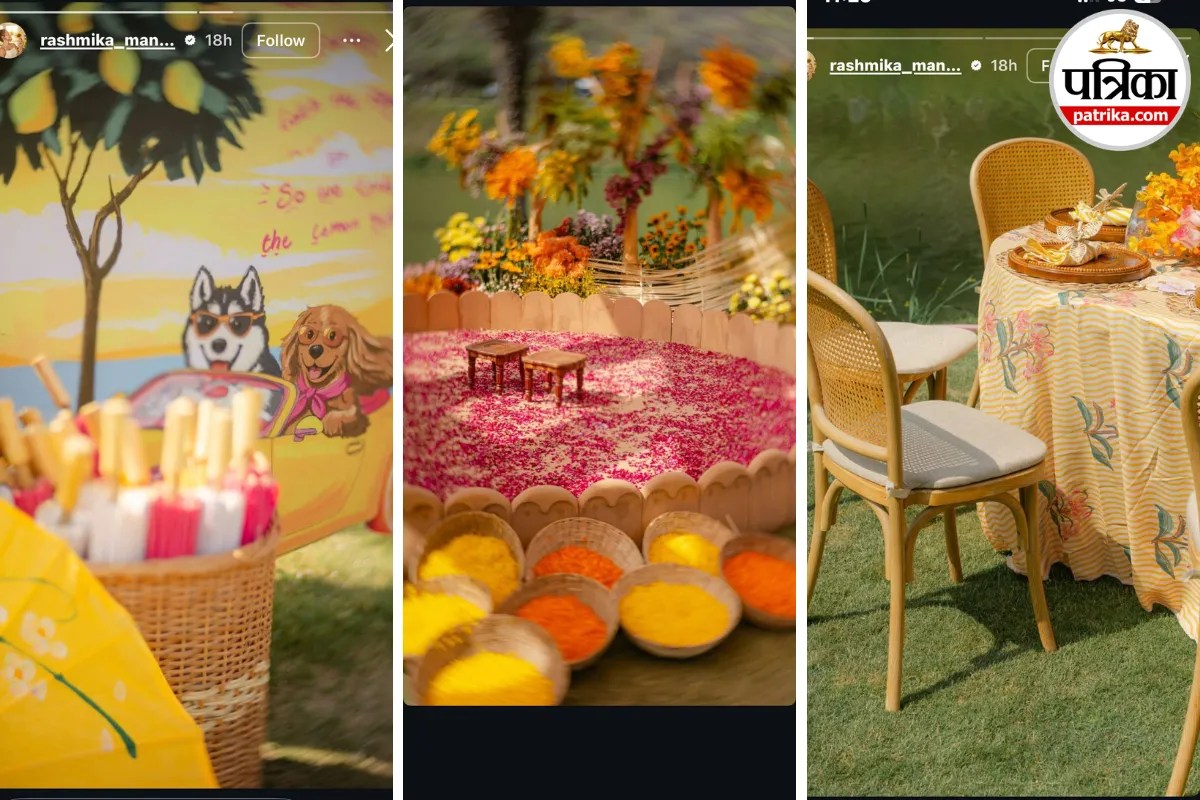 Virosh Wedding: रश्मिका-विजय के हल्दी डेकोरेशन में छाए उनके पेट डॉग्स, उदयपुर में ‘होली थीम’ ने मचाई धूम