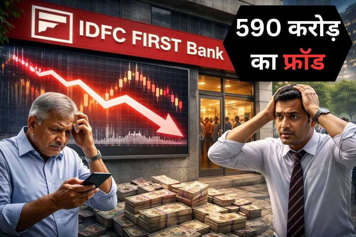 IDFC First Bank में सामने आया 590 करोड़ रुपये का बड़ा घोटाला, 20% लुढ़का शेयर, क्या आपका भी है खाता?