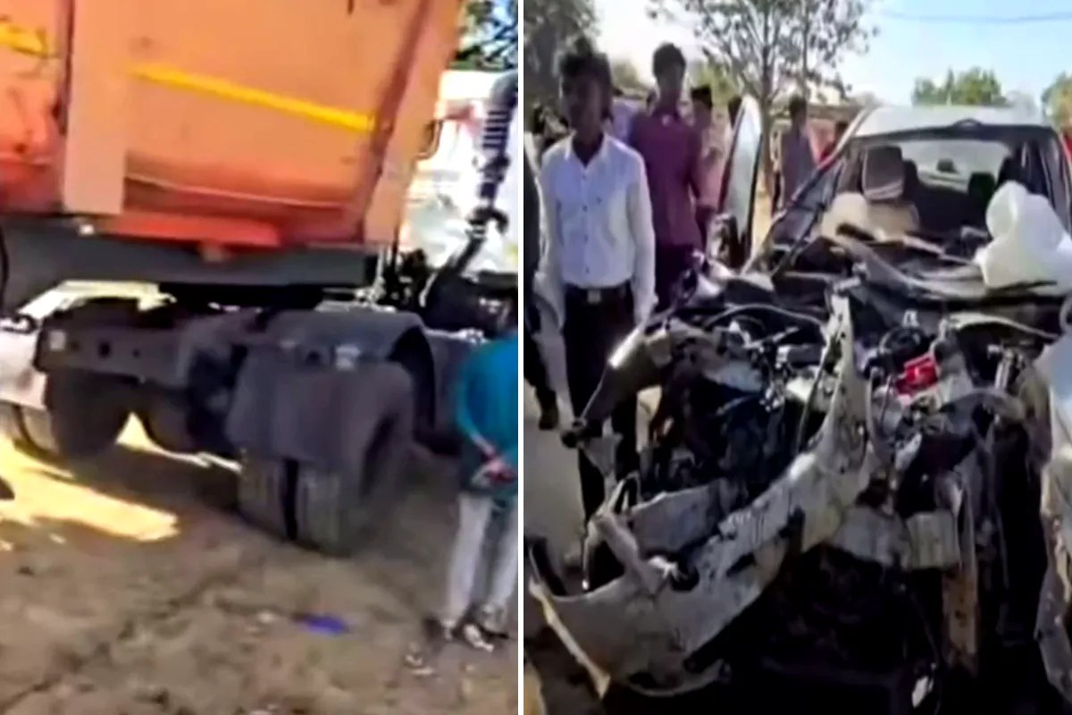 कार और डंपर के बीच आमने-सामने की जोरदार भिड़ंत, भीषण हादसे में 3 गंभीर