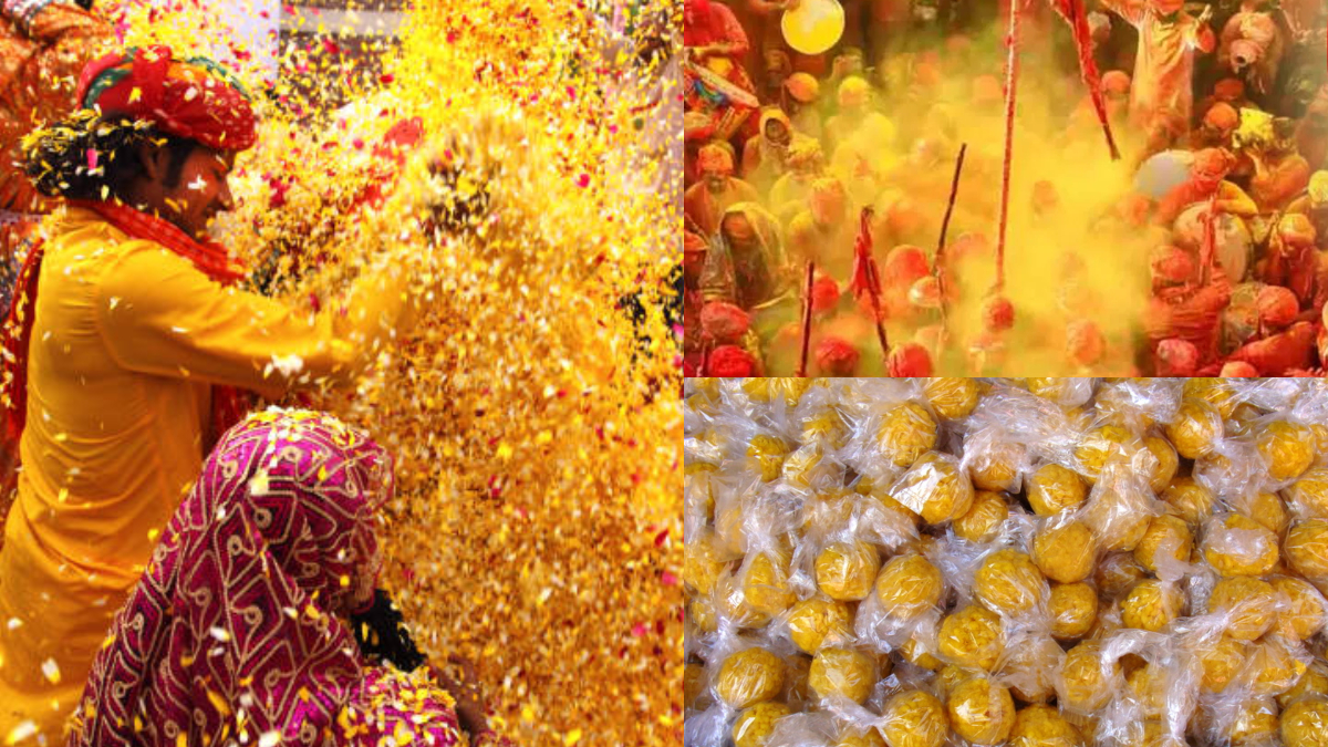 मथुरा वृंदावन में कब होगी फूलों और लड्डुओं की होली, एक दूसरे पर जमकर बरसाए जाते हैं लड्डू