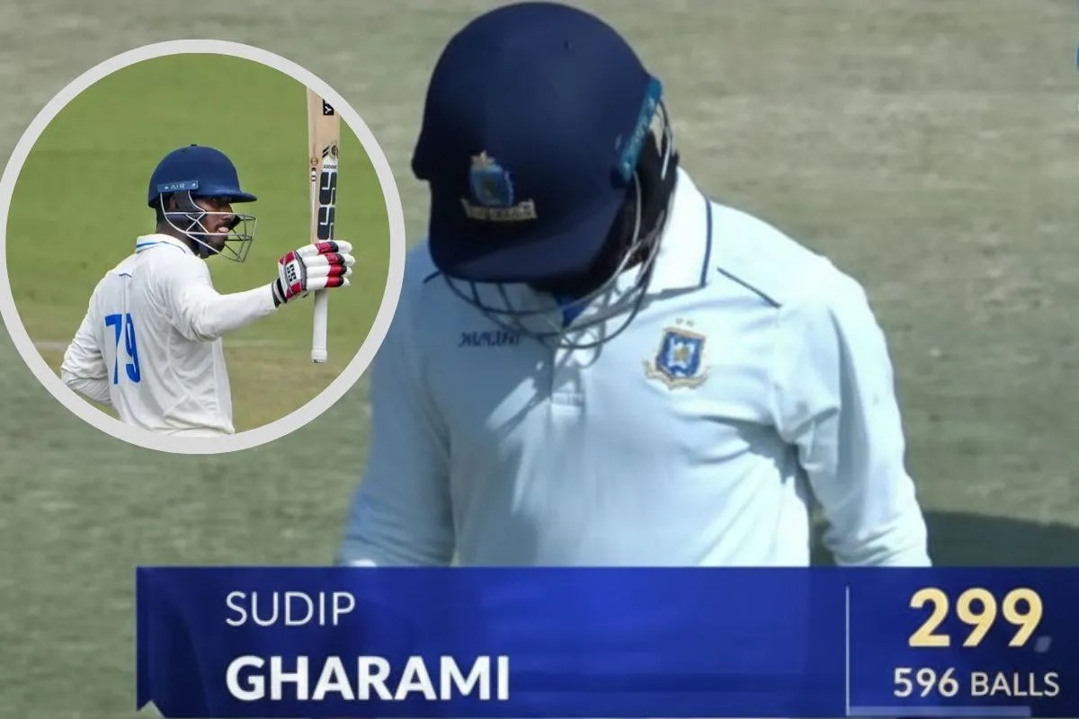 299 पर बोल्ड! सुदीप घरामी का ऐतिहासिक सपना टूटा, पूरे देश में ‘एक रन’ का गम!