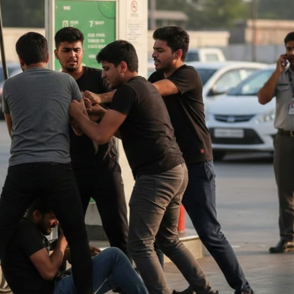 सोनीपत में सेल्समैन को 8-10 युवकों ने पीटा:CNG पंप पर कहासुनी के बाद बढ़ा विवाद; धमकी और 6 हजार लूटने का आरोप